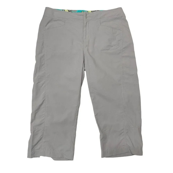 Royal Robbins Capri Pants Size 8 Gray Lightweight Adjustable Waist Nylon - Picture 1 of 7